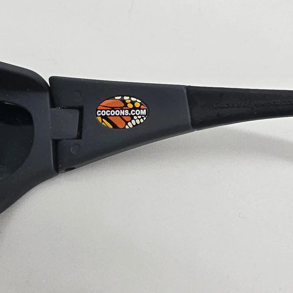 Cocoons WideLine Fitover Sunglasses Mens Large C428G Matte Black Polarized